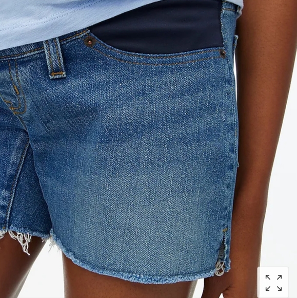 NWT J Crew Maternity Cut off Denim Shorts Side Panel L - Picture 2 of 12